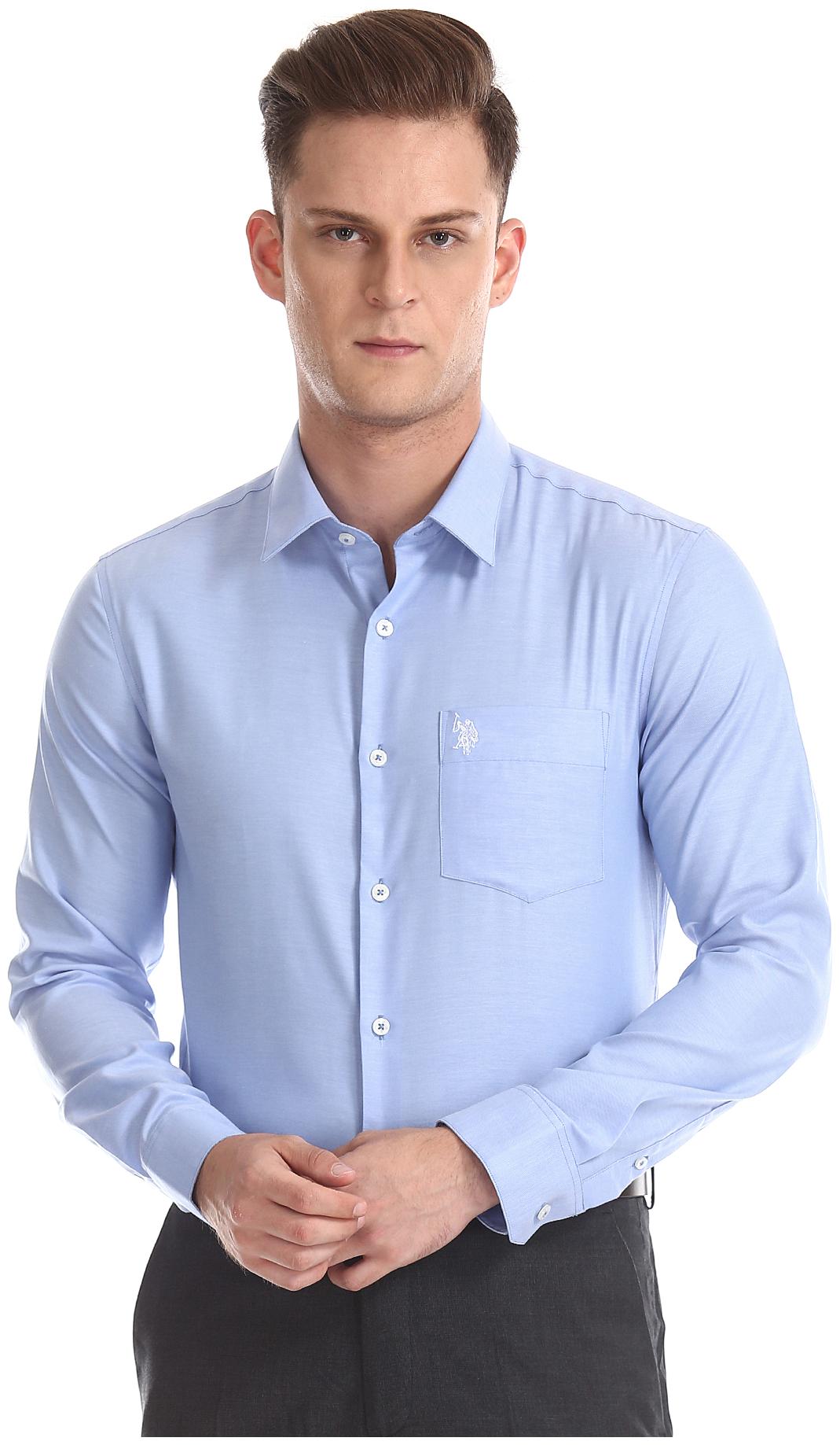 

U S Polo Assn Men Regular fit Formal Shirt - Blue