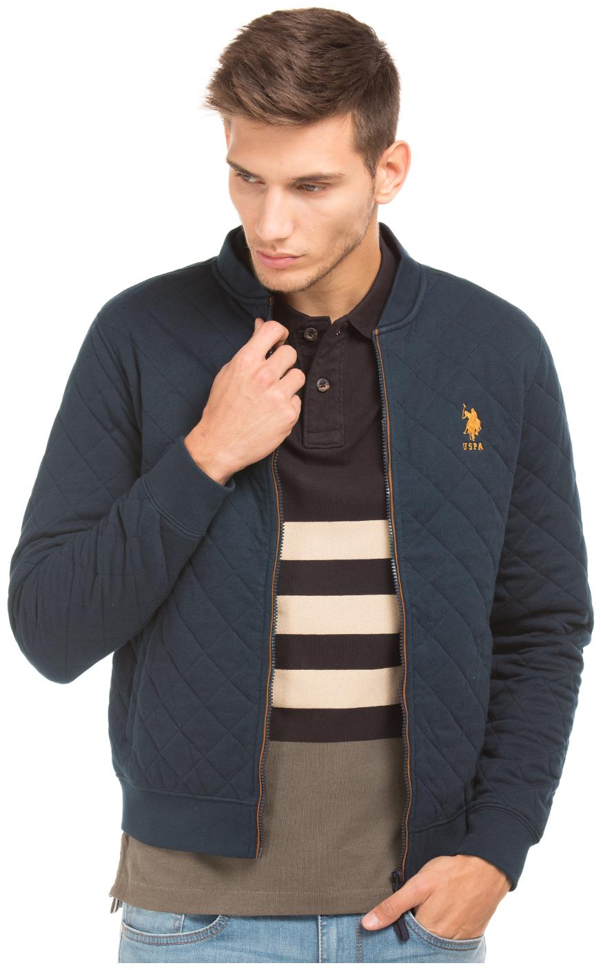 

U S Polo Assn Men Blue Solid Bomber jacket