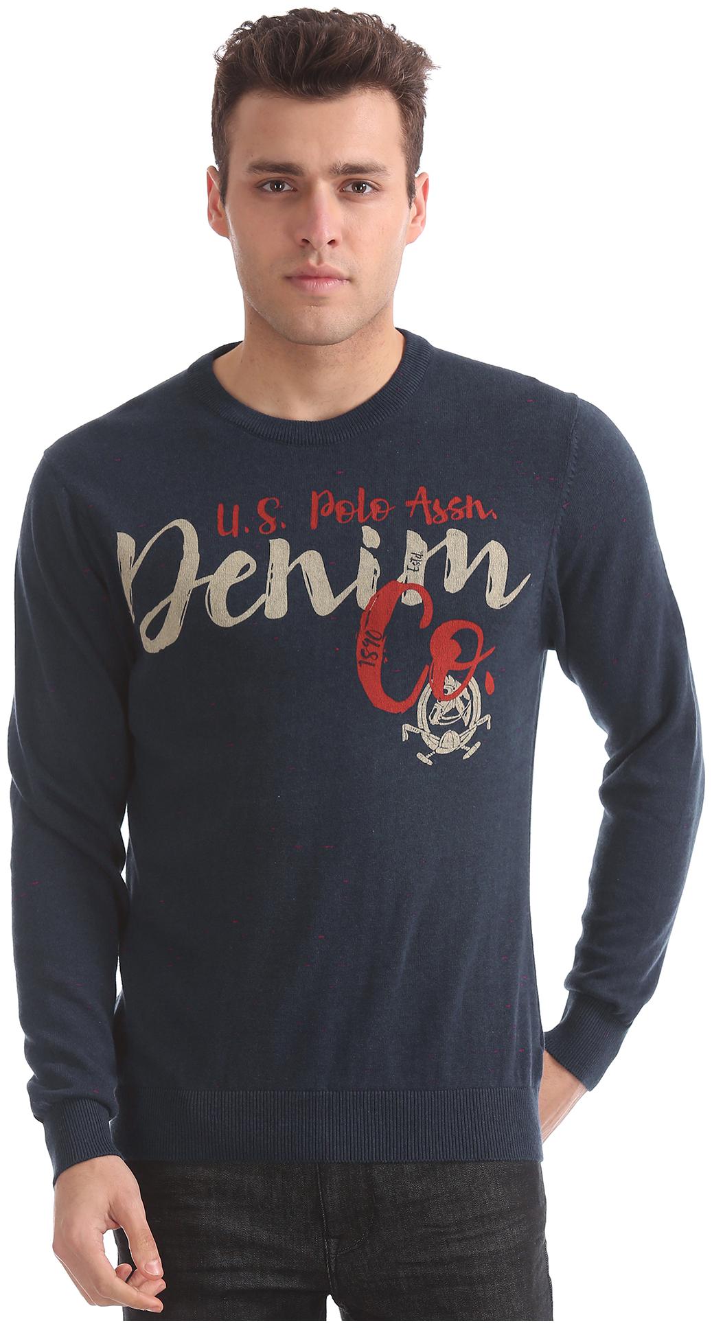 

U S Polo Assn Men Blue Round neck Pullover
