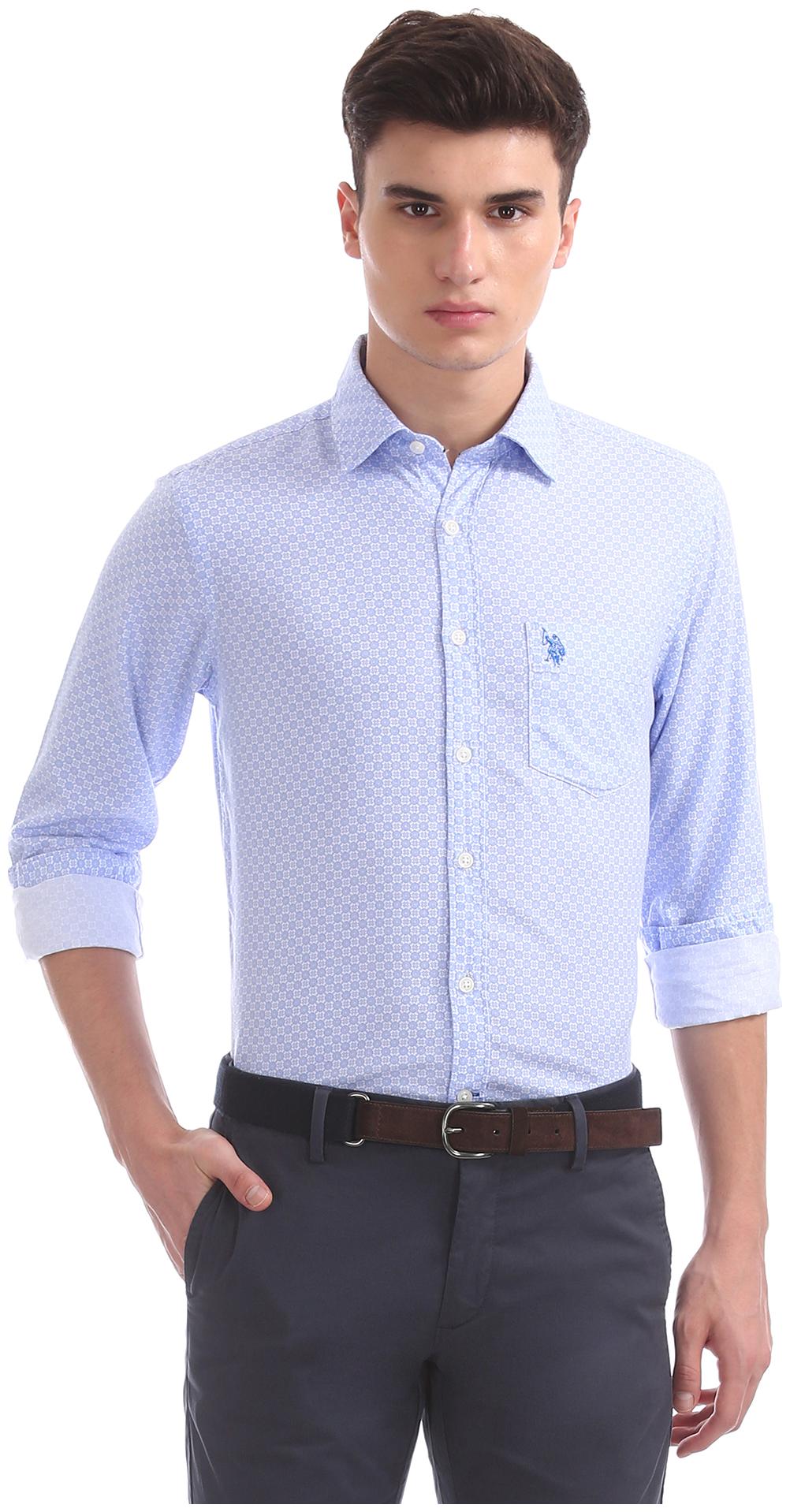 

U S Polo Assn Men Regular fit Formal Shirt - Blue
