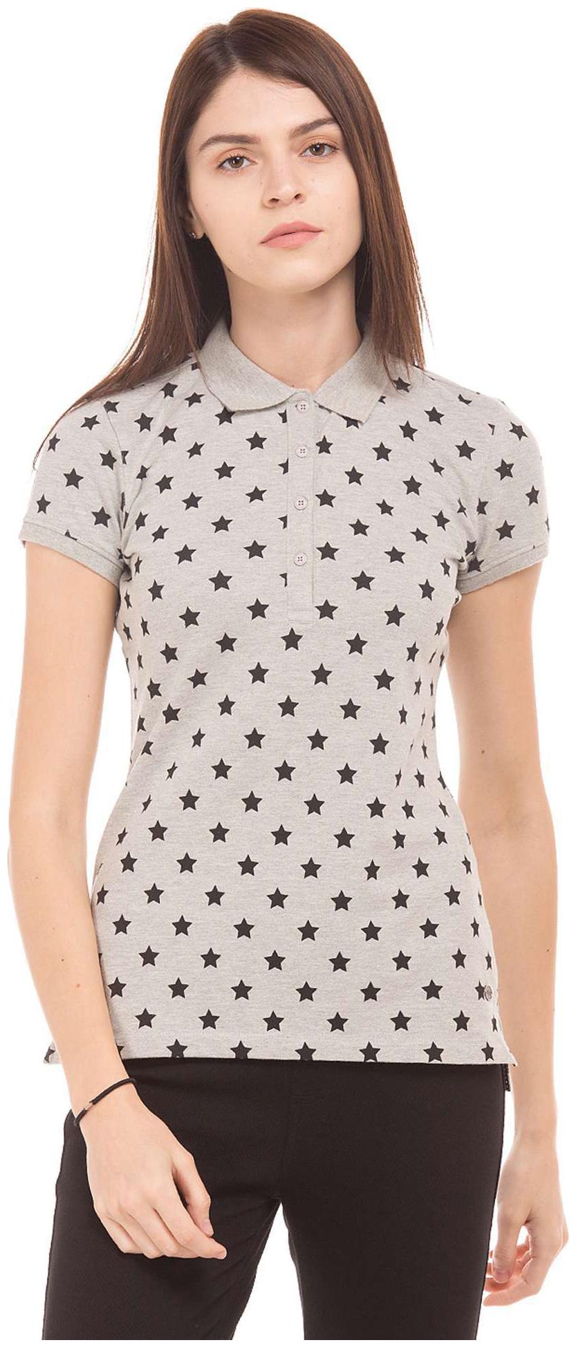 

U S Polo Assn Women Grey Regular fit Polo neck Blended Tank top