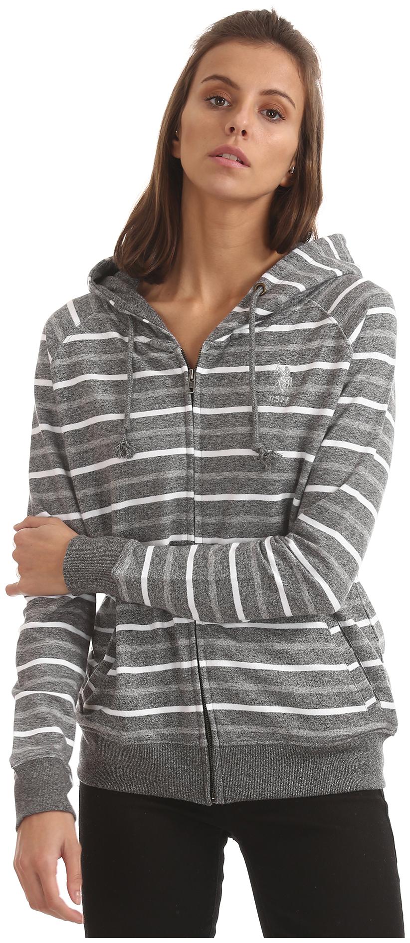 

U S Polo Assn Women Striped Sweatshirt - Grey