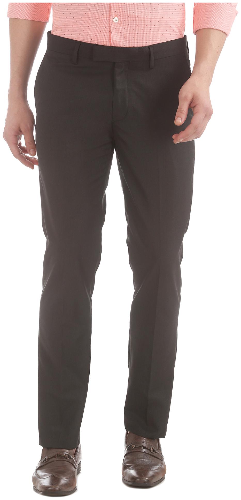 

U S Polo Assn Men Solid Slim Fit Formal Trouser - Black