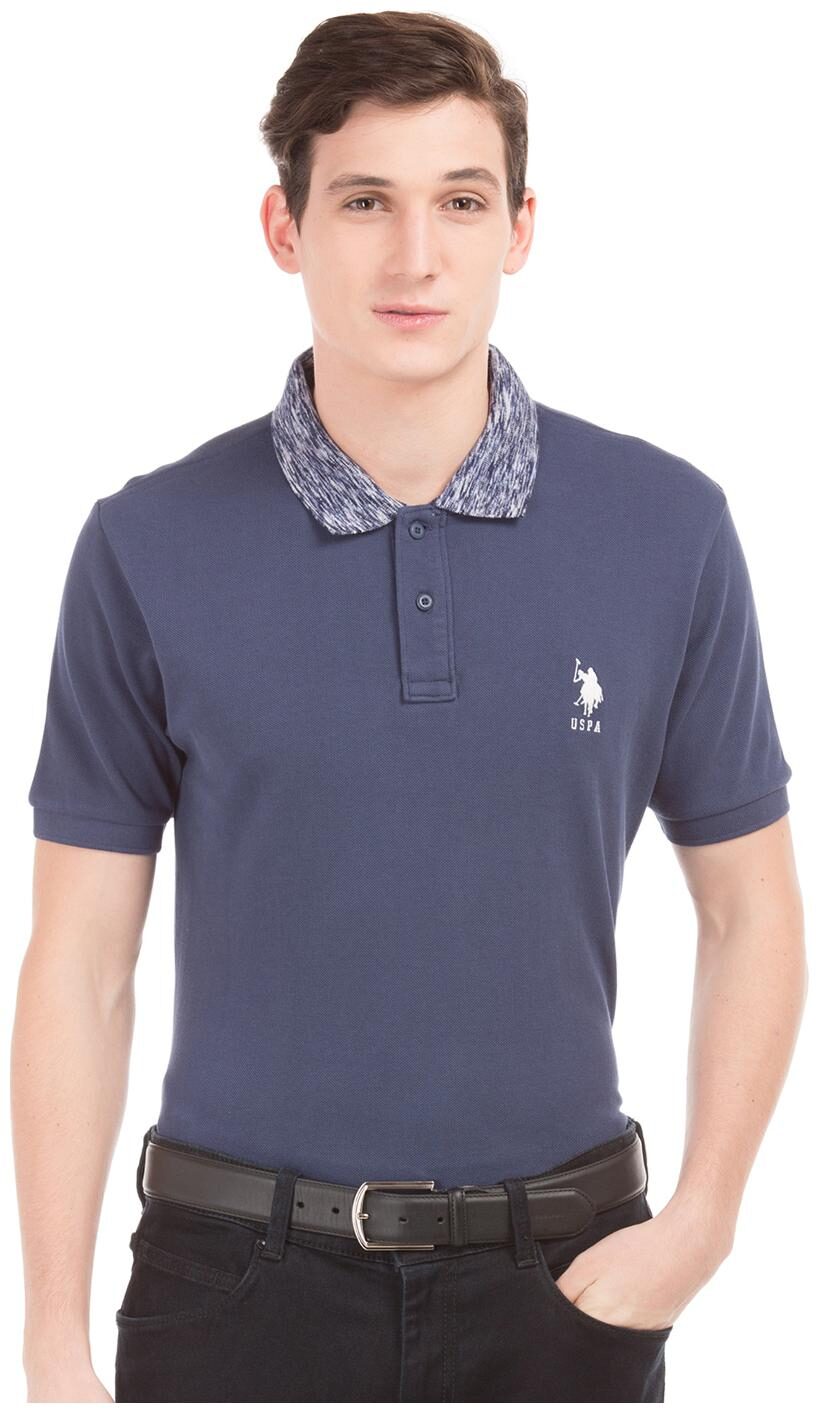 

U S Polo Assn Men Navy blue Regular fit Cotton Henley neck T-Shirt - Pack Of 1