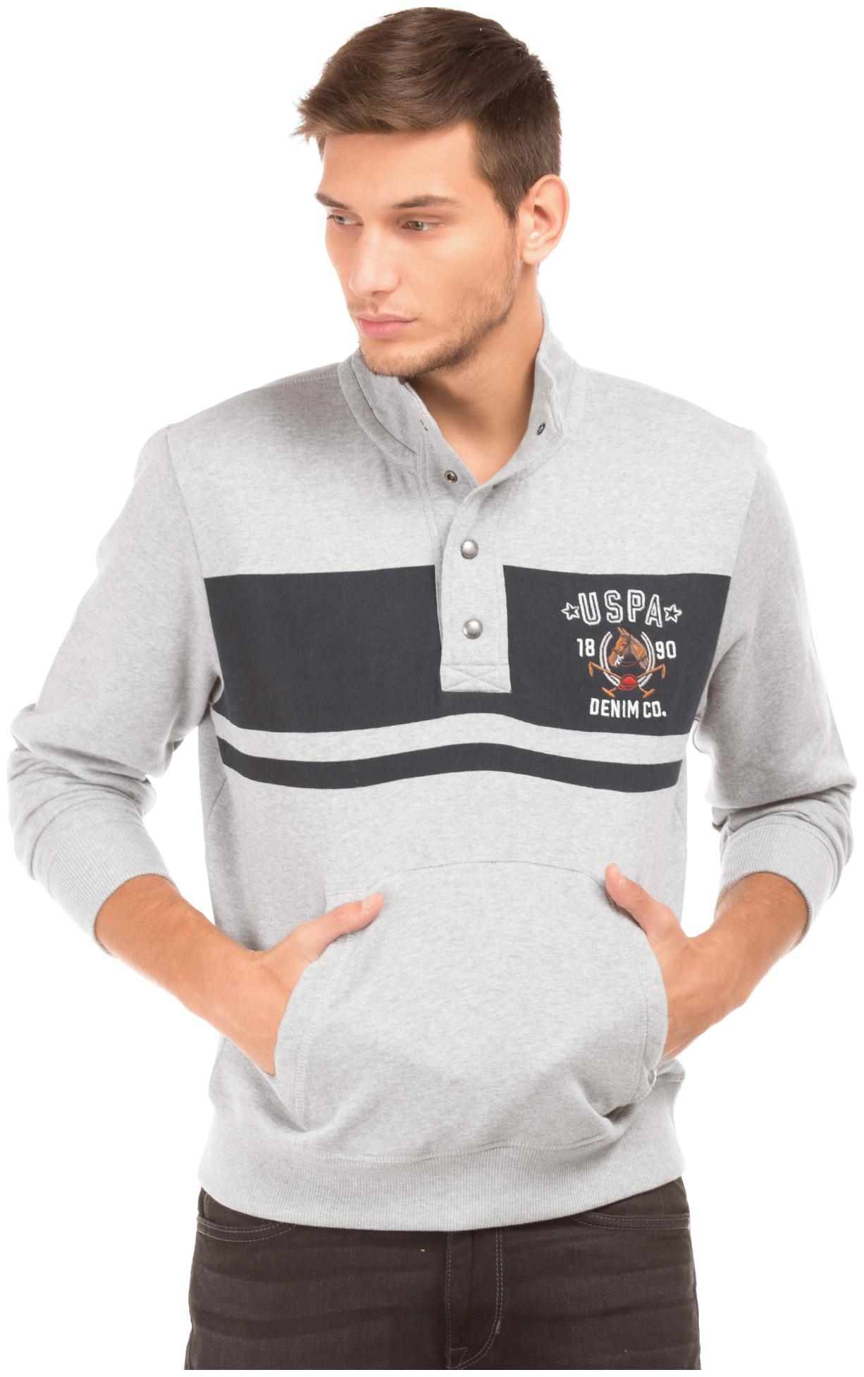 

U S Polo Assn Men Grey High neck Sweatshirt