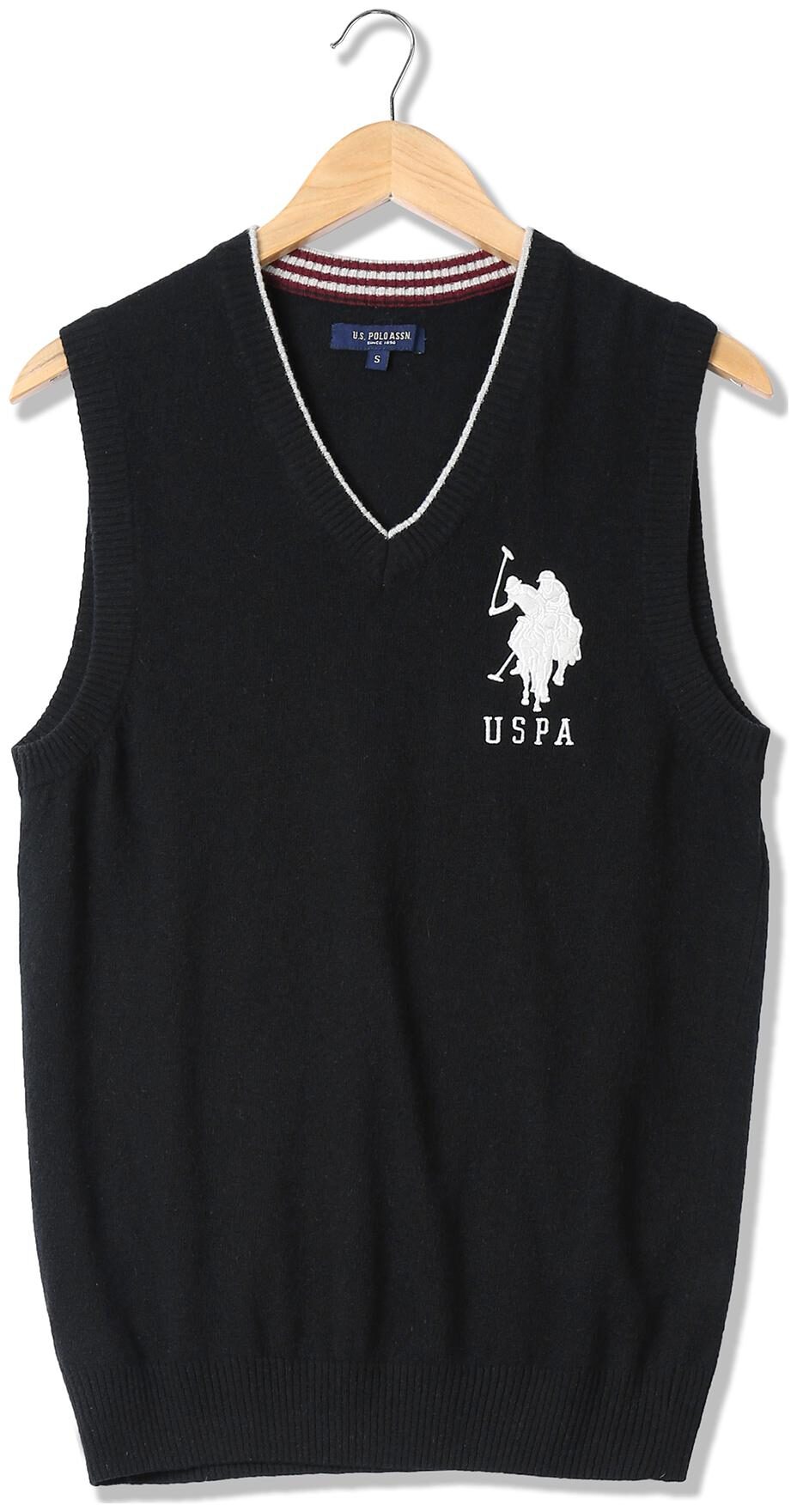 

U S Polo Assn Men Black V neck Pullover
