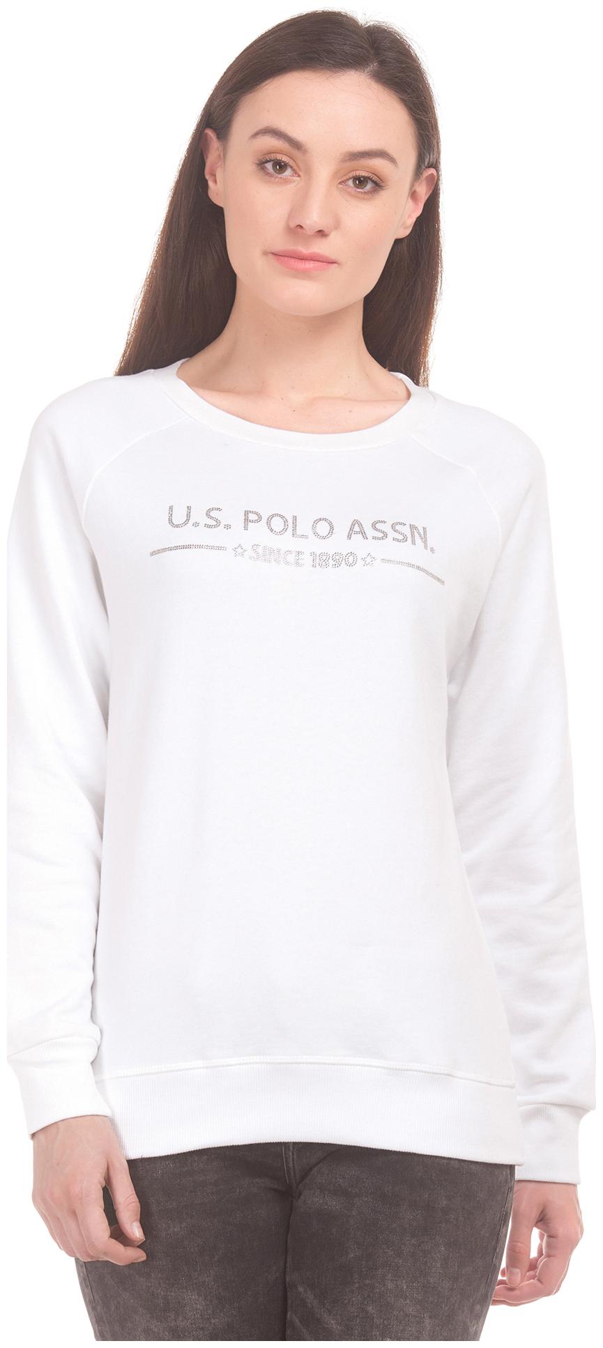 

U S Polo Assn Women Self Design Sweatshirt - White