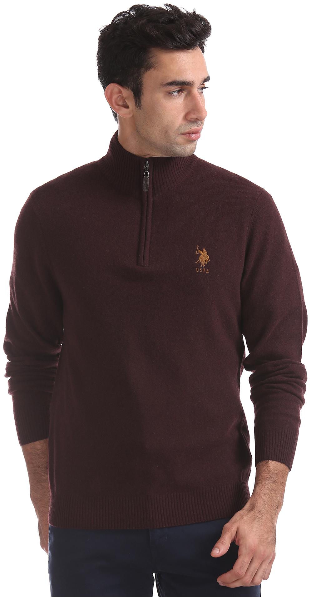 

U S Polo Assn Men Red High neck Pullover