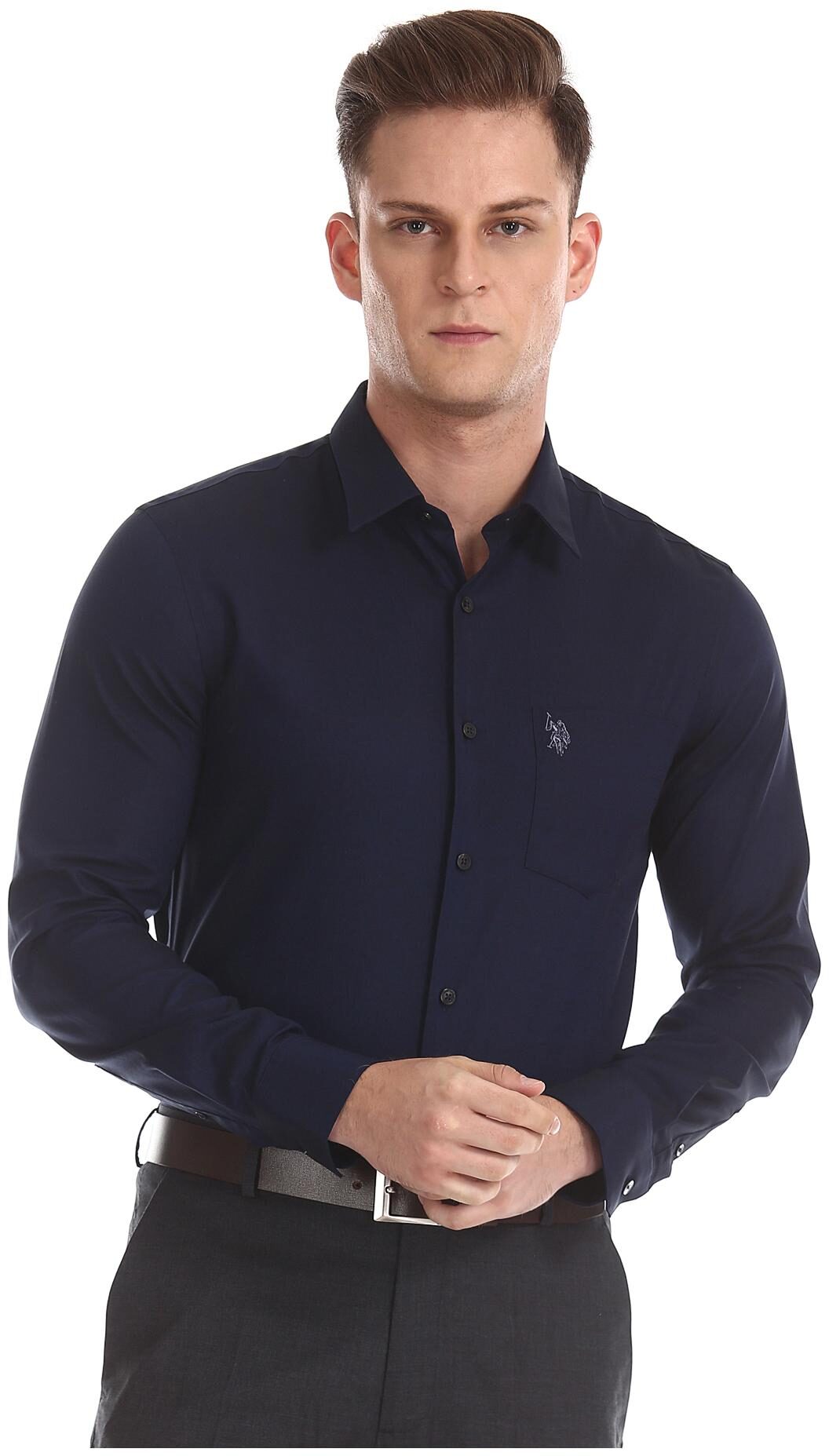 

U S Polo Assn Men Regular fit Formal Shirt - Blue