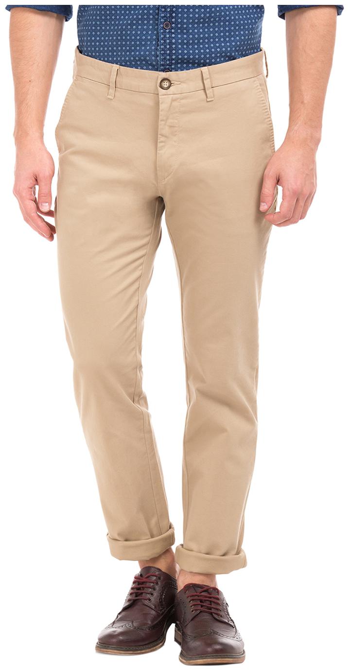 

U S Polo Assn Men Beige Solid Slim fit Regular trousers