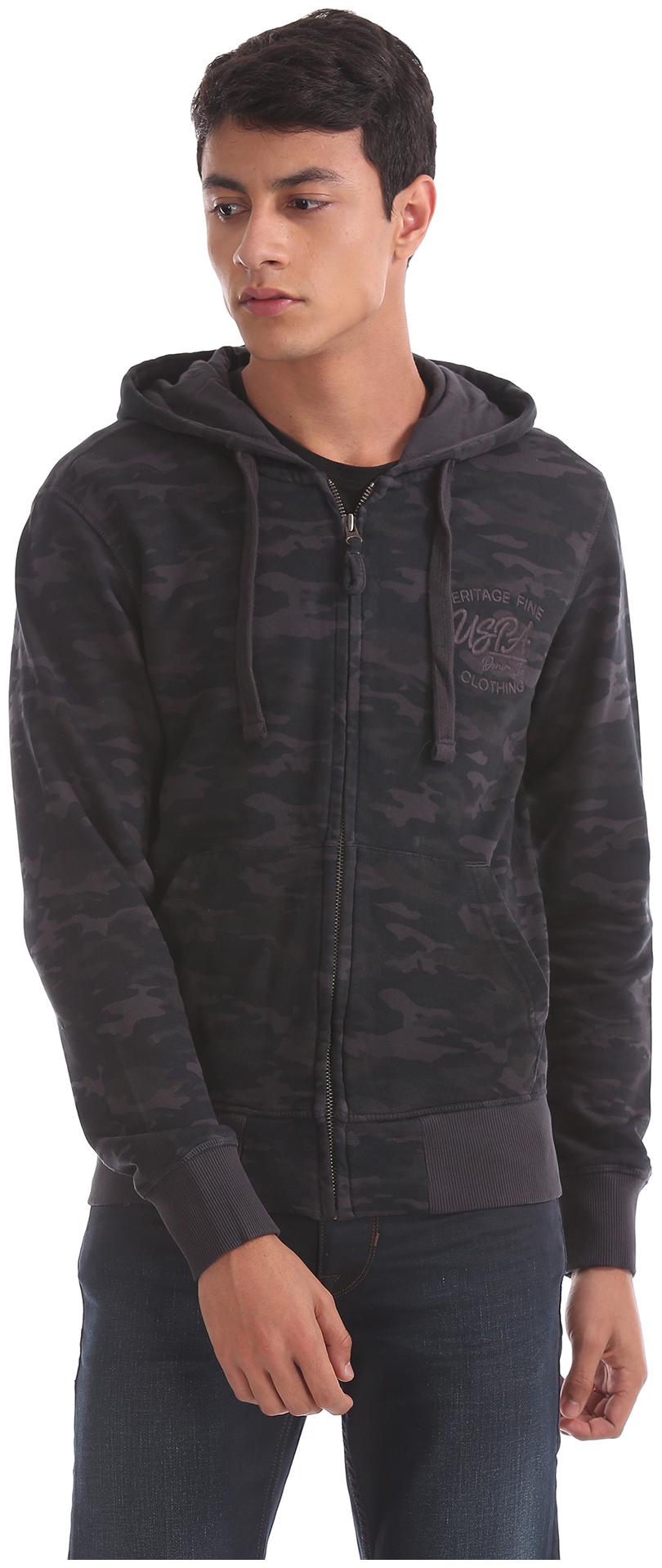 

U S Polo Assn Men Grey Hooded Hoodie