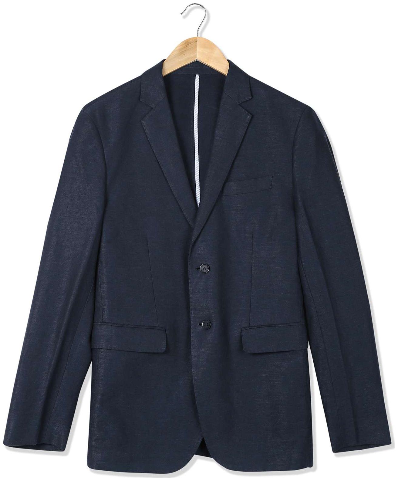 

U S Polo Assn Men Blue Solid Regular fit Single Breasted Blazer