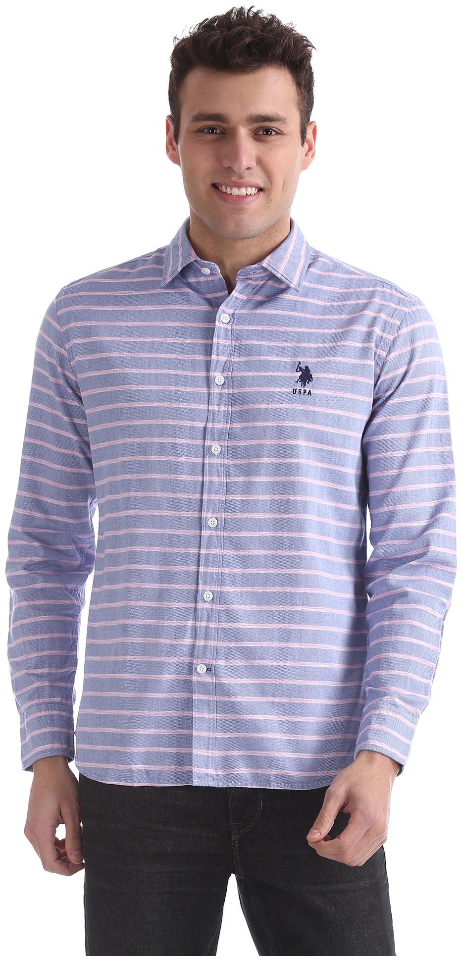 

U S Polo Assn Men Regular fit Formal Shirt - Blue