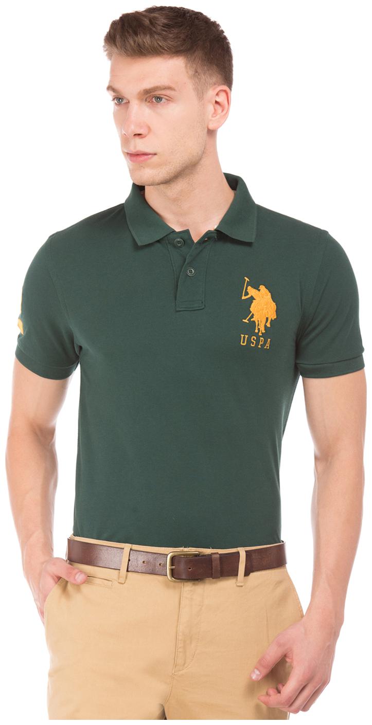 

U S Polo Assn Men Green Slim fit Cotton Polo collar T-Shirt - Pack Of 1
