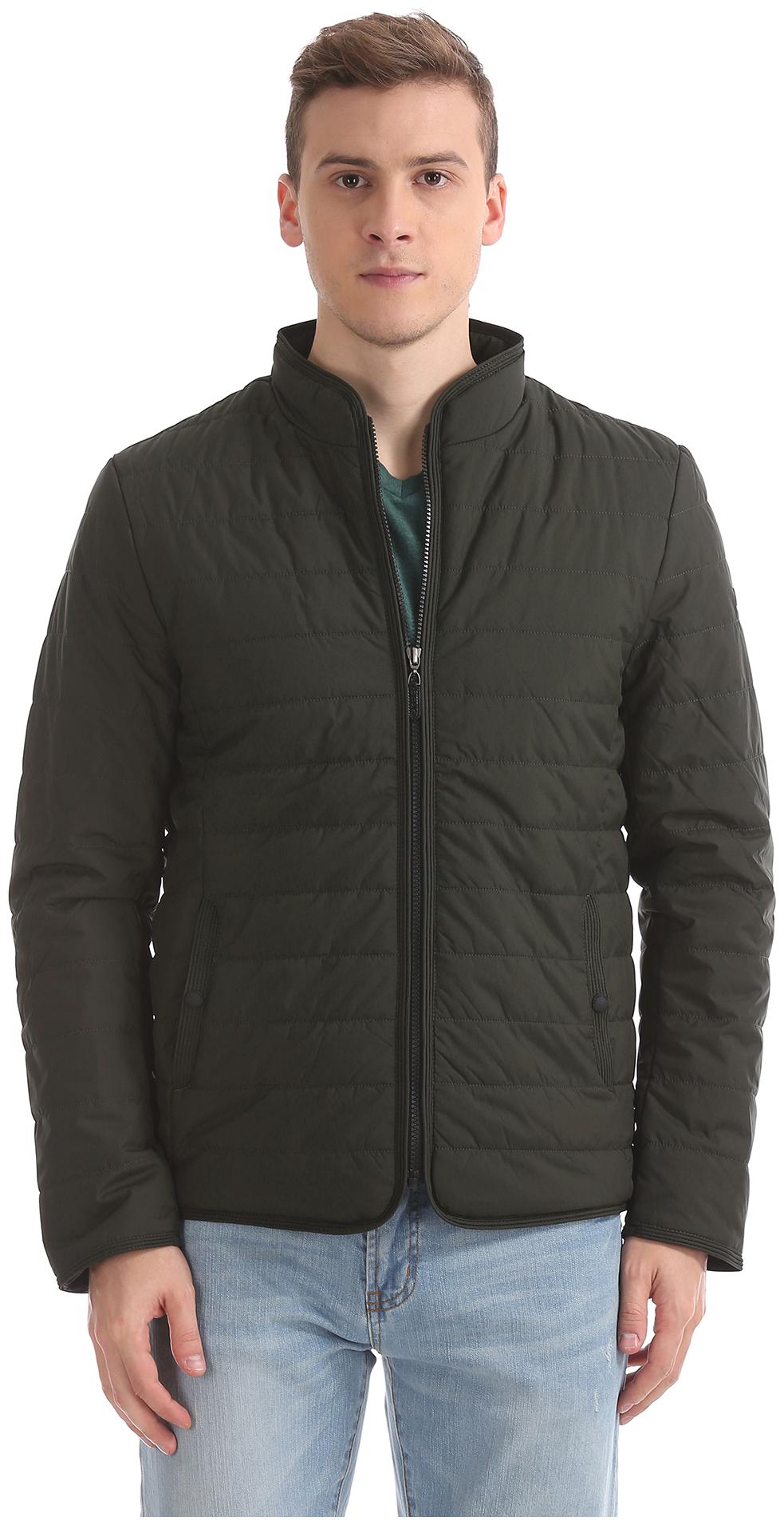 

U S Polo Assn Men Green Solid Quilted jacket
