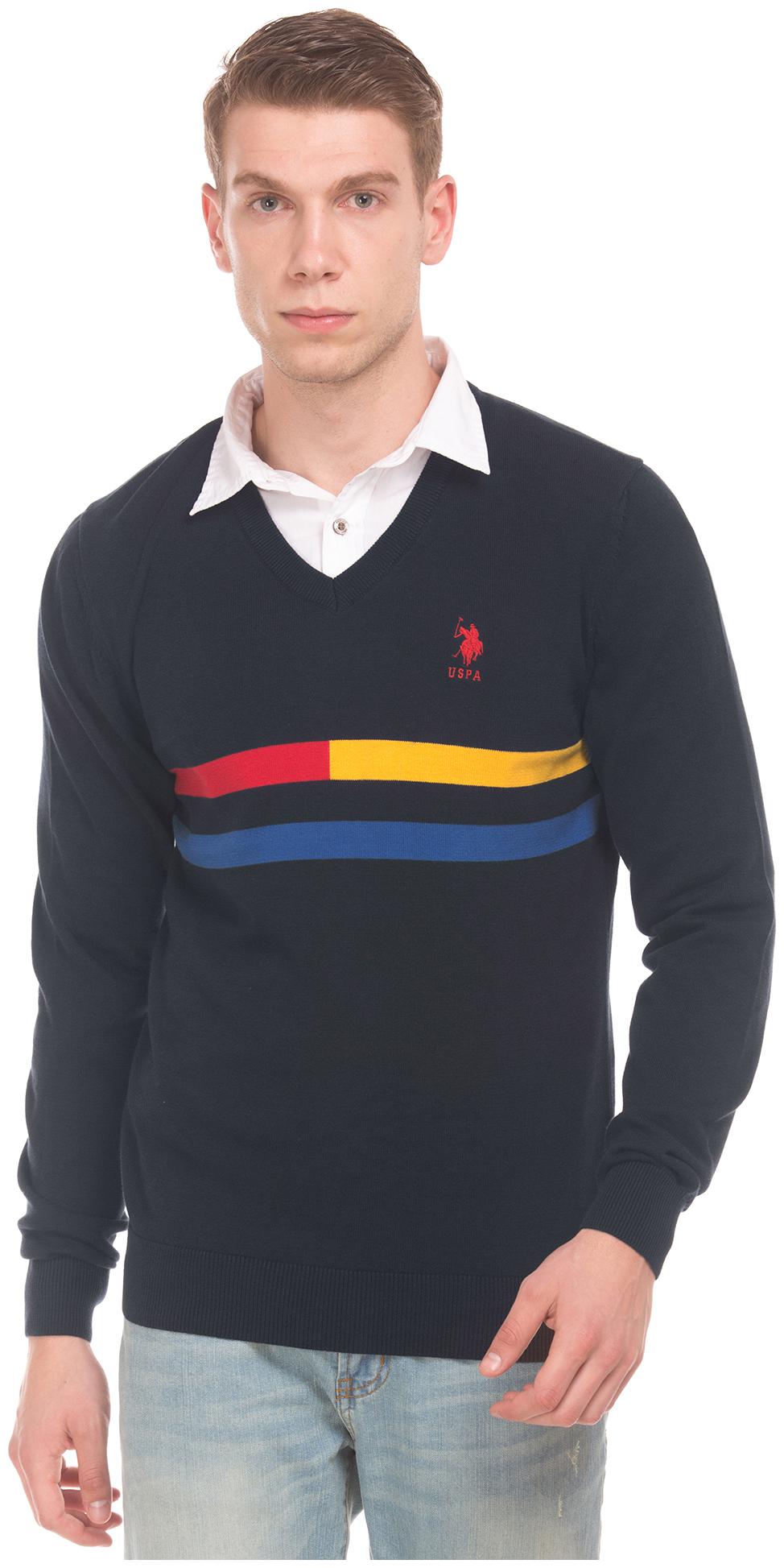

U S Polo Assn Men Blue V neck Pullover