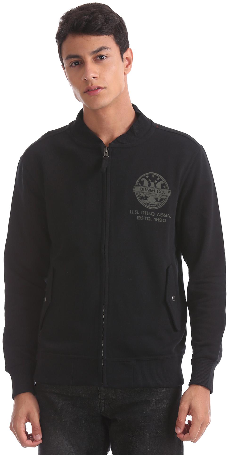 

U S Polo Assn Men Black High neck Sweatshirt