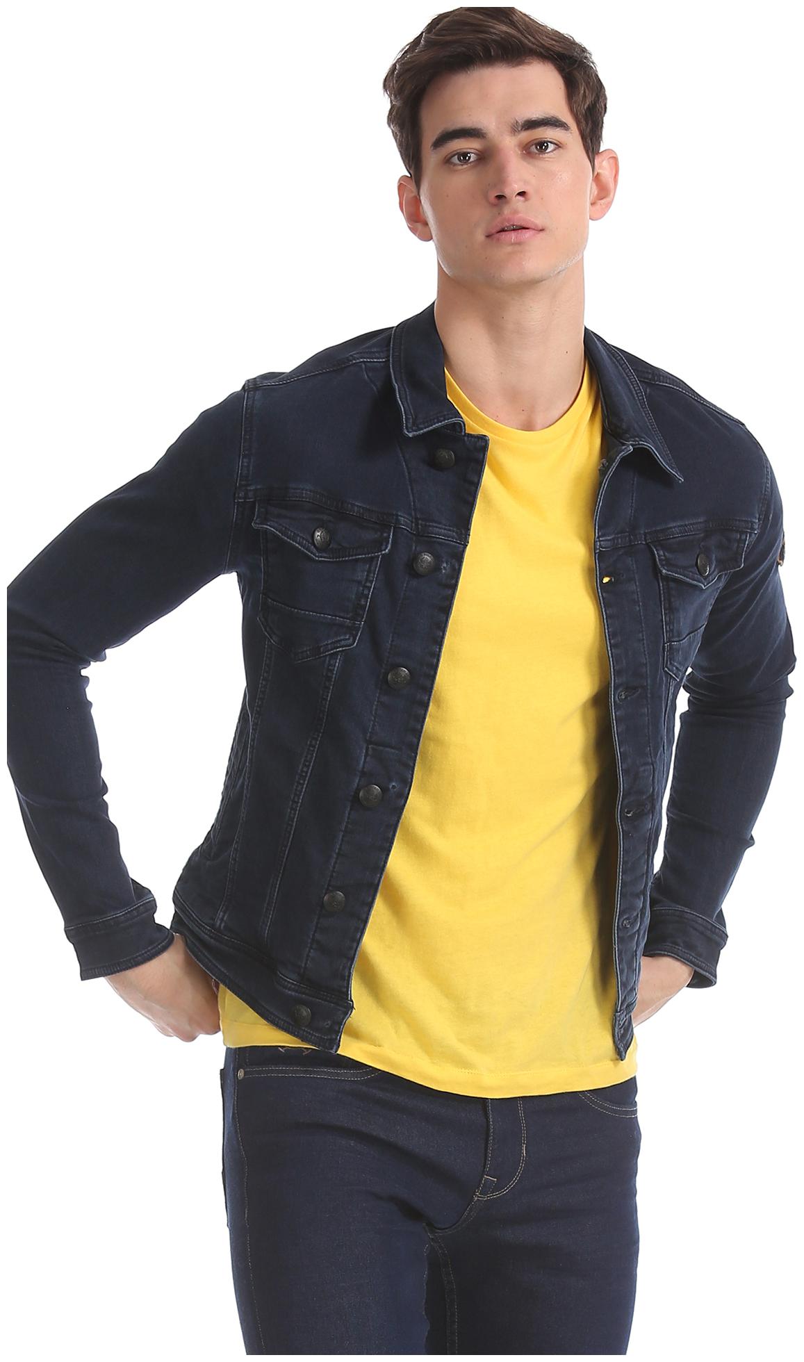

U S Polo Assn Men Blue Solid Denim jacket