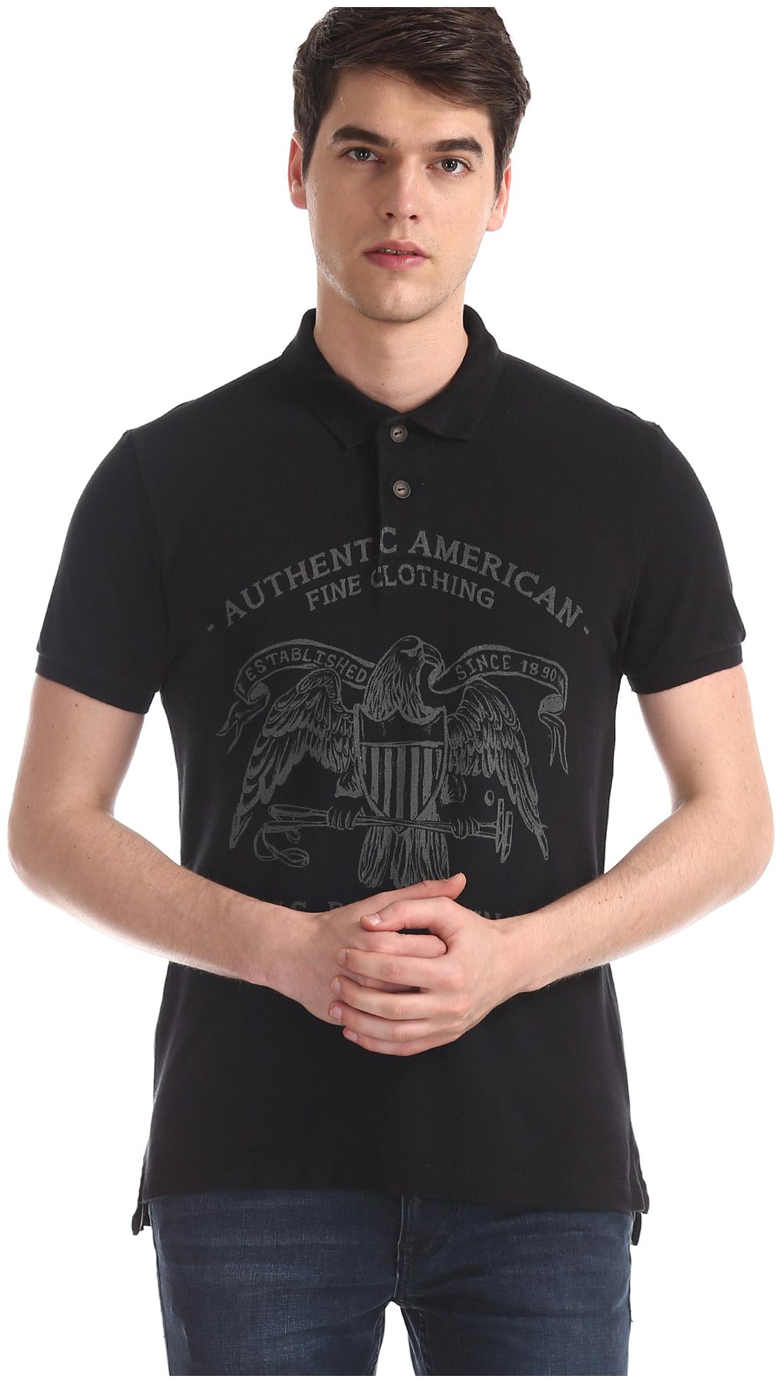 

U S Polo Assn Men Black Regular fit Cotton Polo collar T-Shirt - Pack Of 1