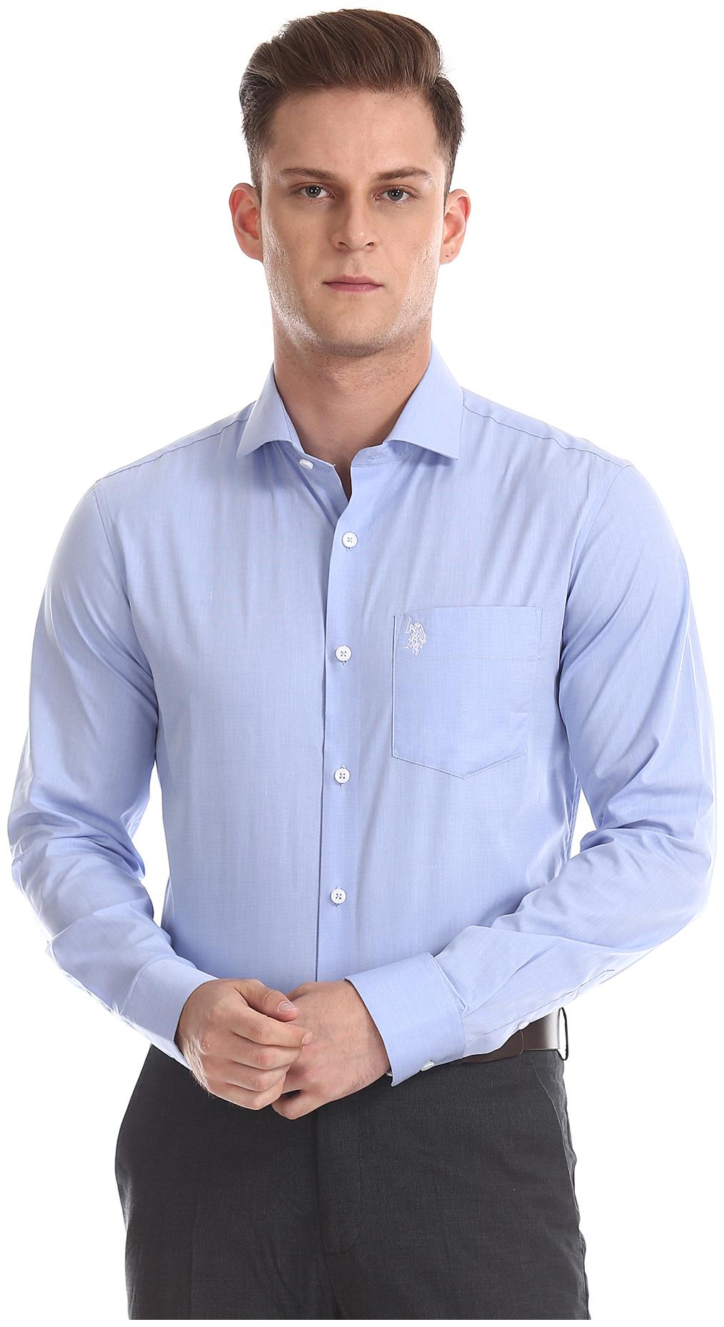 

U S Polo Assn Men Regular fit Formal Shirt - Blue