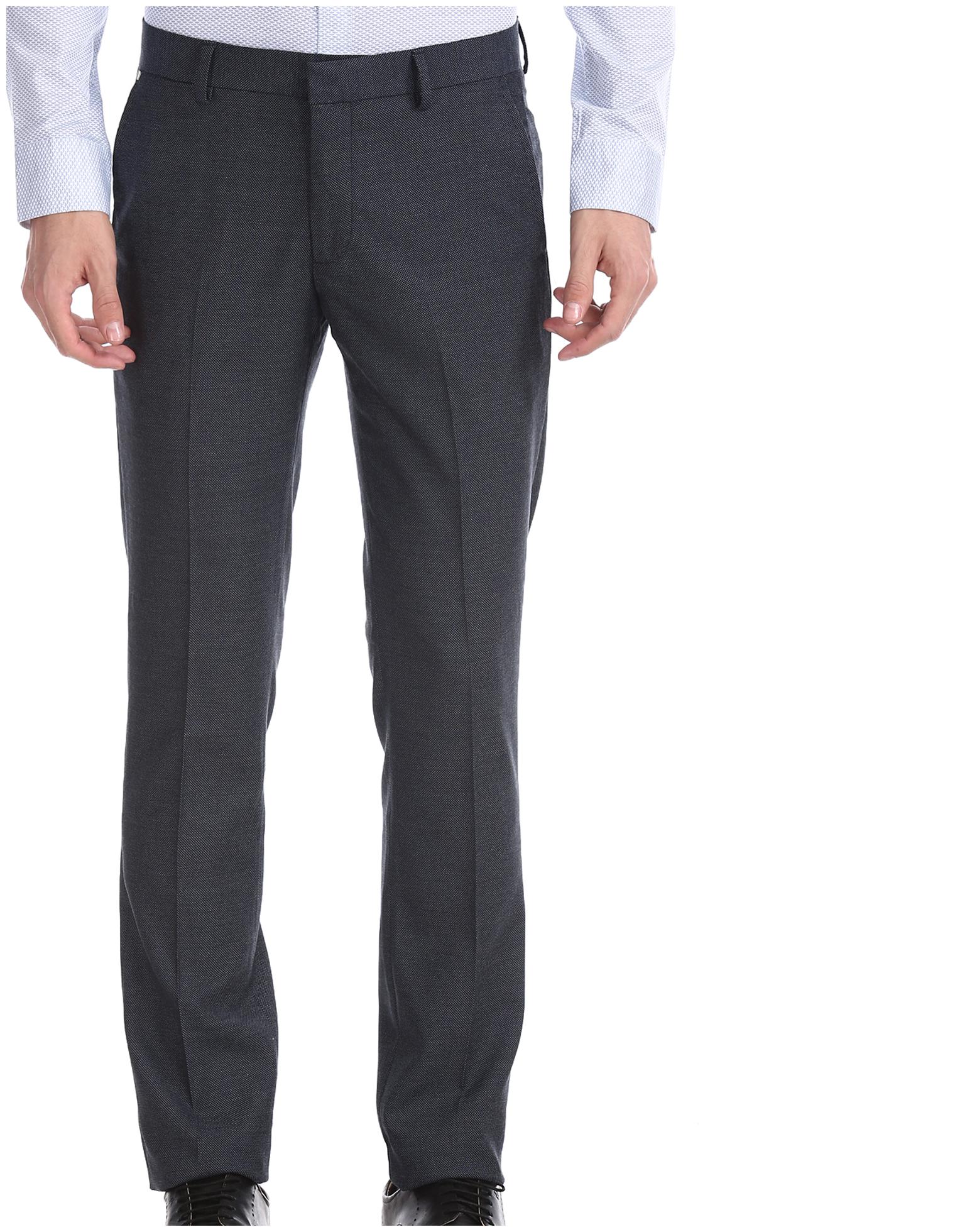 

U S Polo Assn Men Solid Slim Fit Formal Trouser - Blue