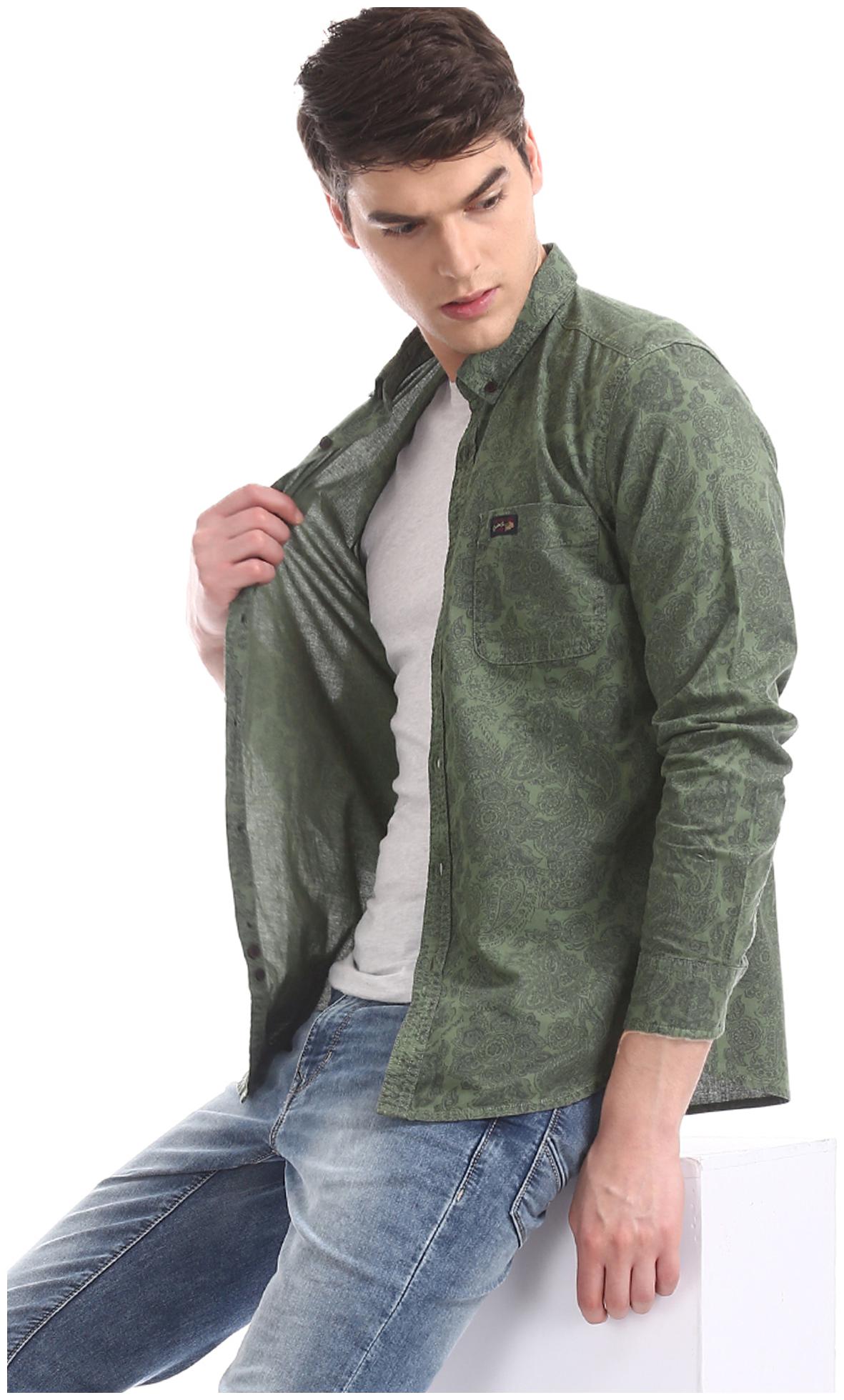 

U S Polo Assn Cotton Slim Fit Men Casual shirt Green