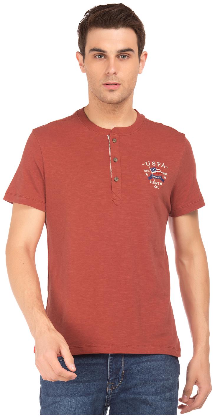 

U S Polo Assn Men Red Loose fit Cotton Polo collar T-Shirt - Pack Of 1