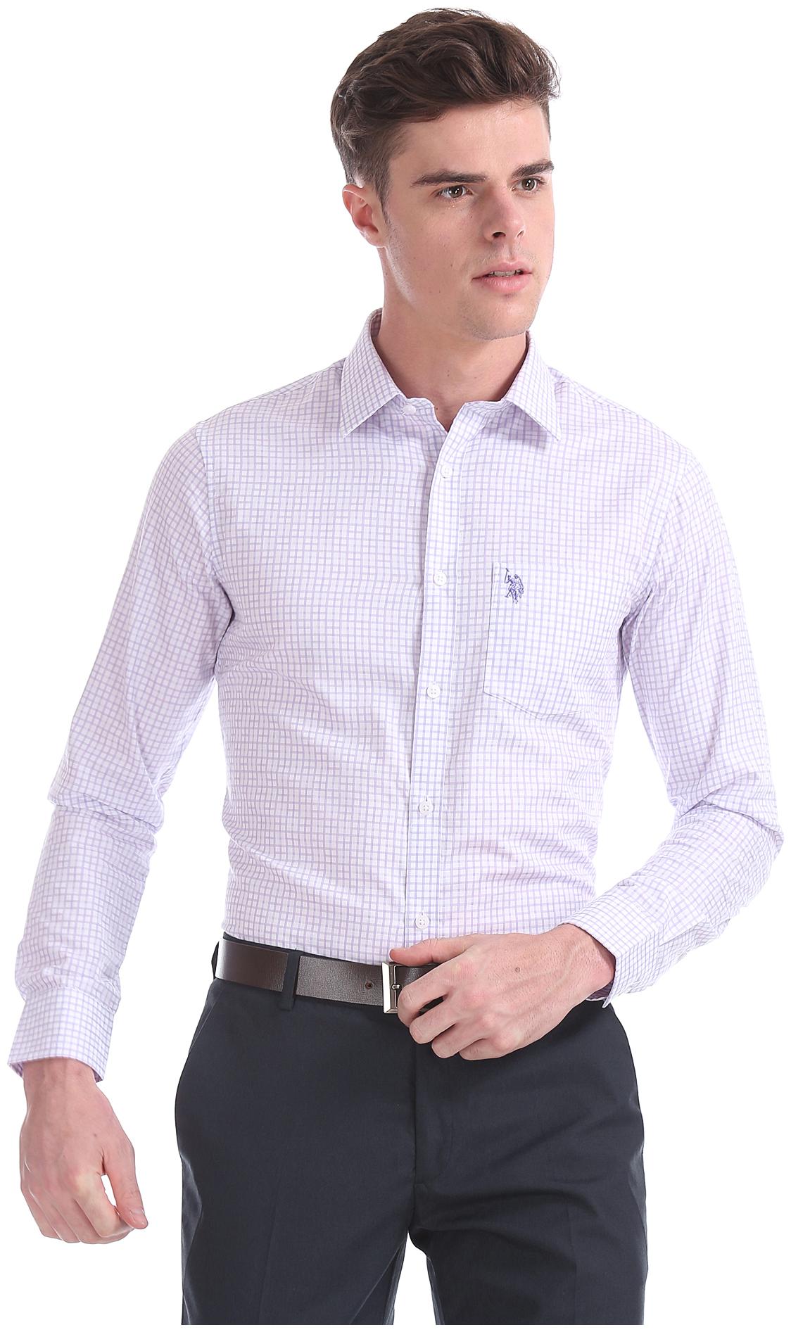 

U S Polo Assn Men Regular fit Formal Shirt - Purple