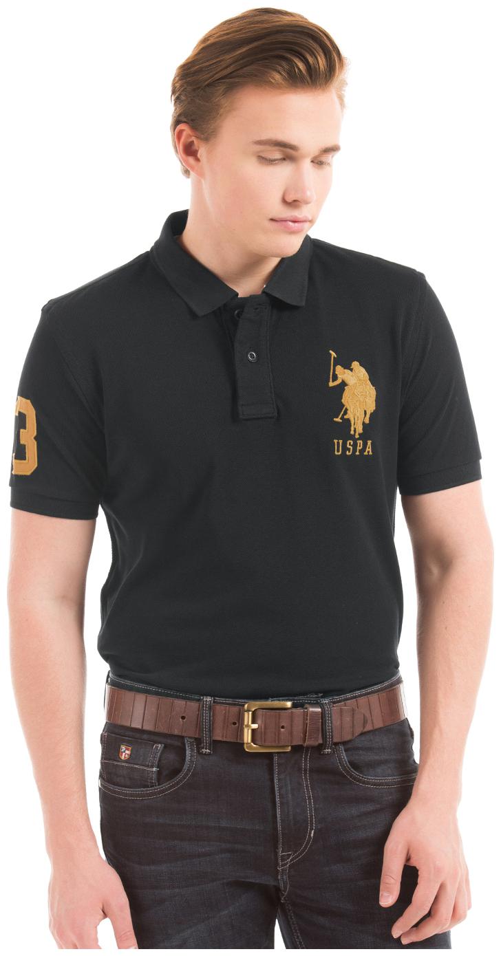 

U S Polo Assn Men Black Slim fit Cotton Polo collar T-Shirt - Pack Of 1