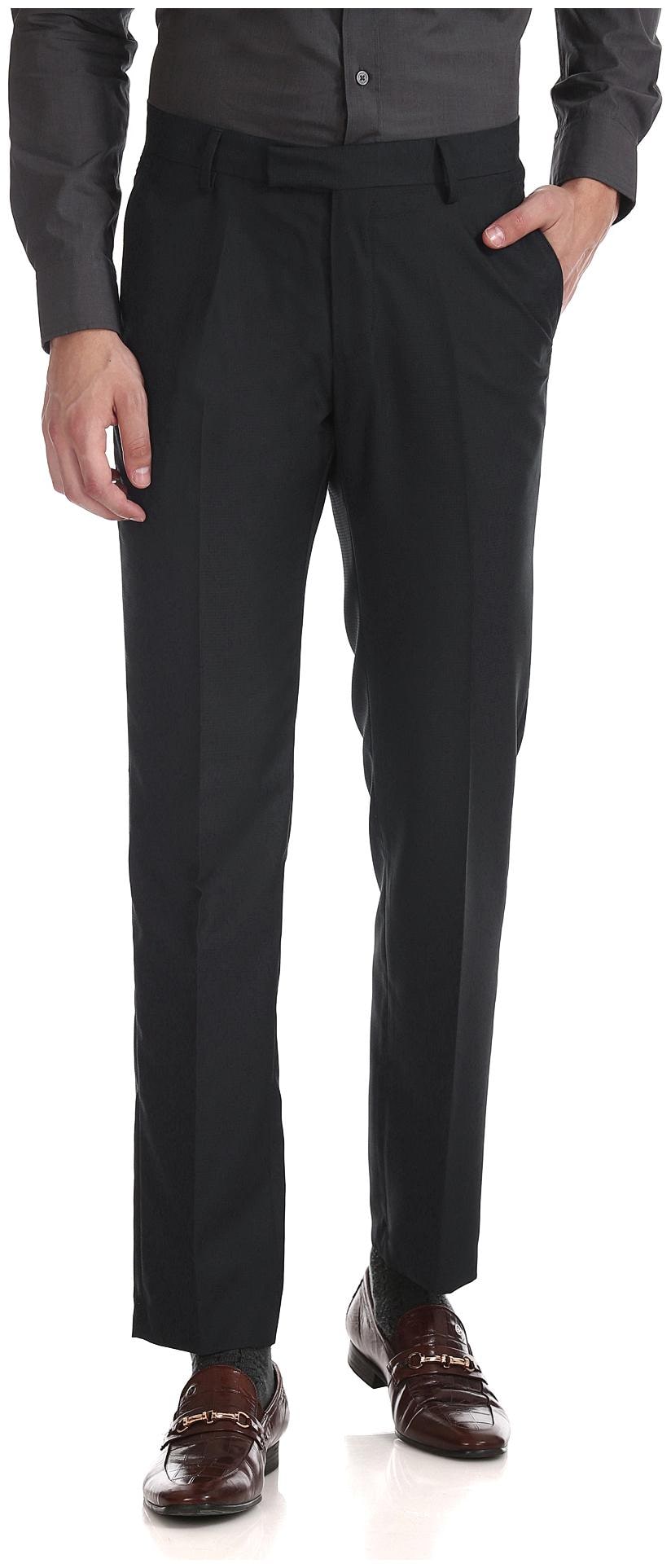 

U S Polo Assn Men Textured Regular Fit Formal Trouser - Blue