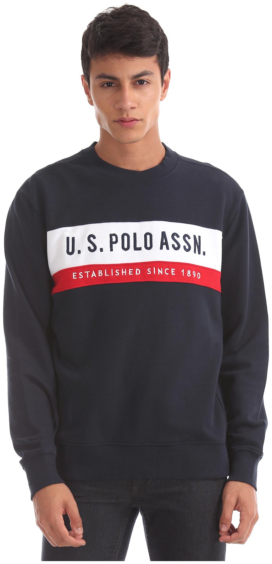 

U S Polo Assn Men Blue Round neck Sweatshirt