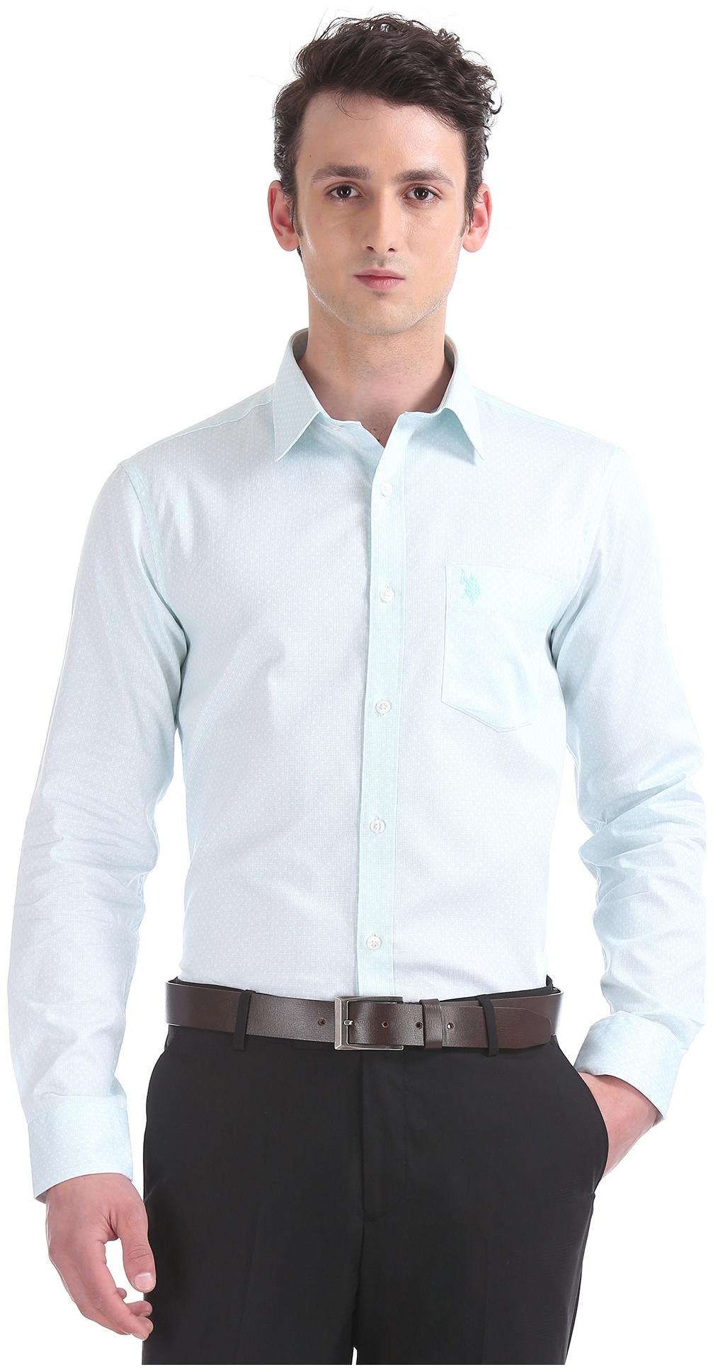 

U S Polo Assn Men Regular fit Formal Shirt - Green