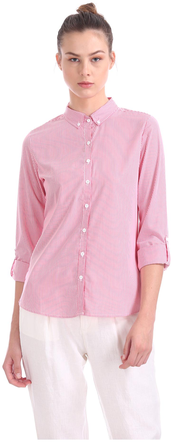 

U S Polo Assn Women Red Striped Regular Fit Shirt