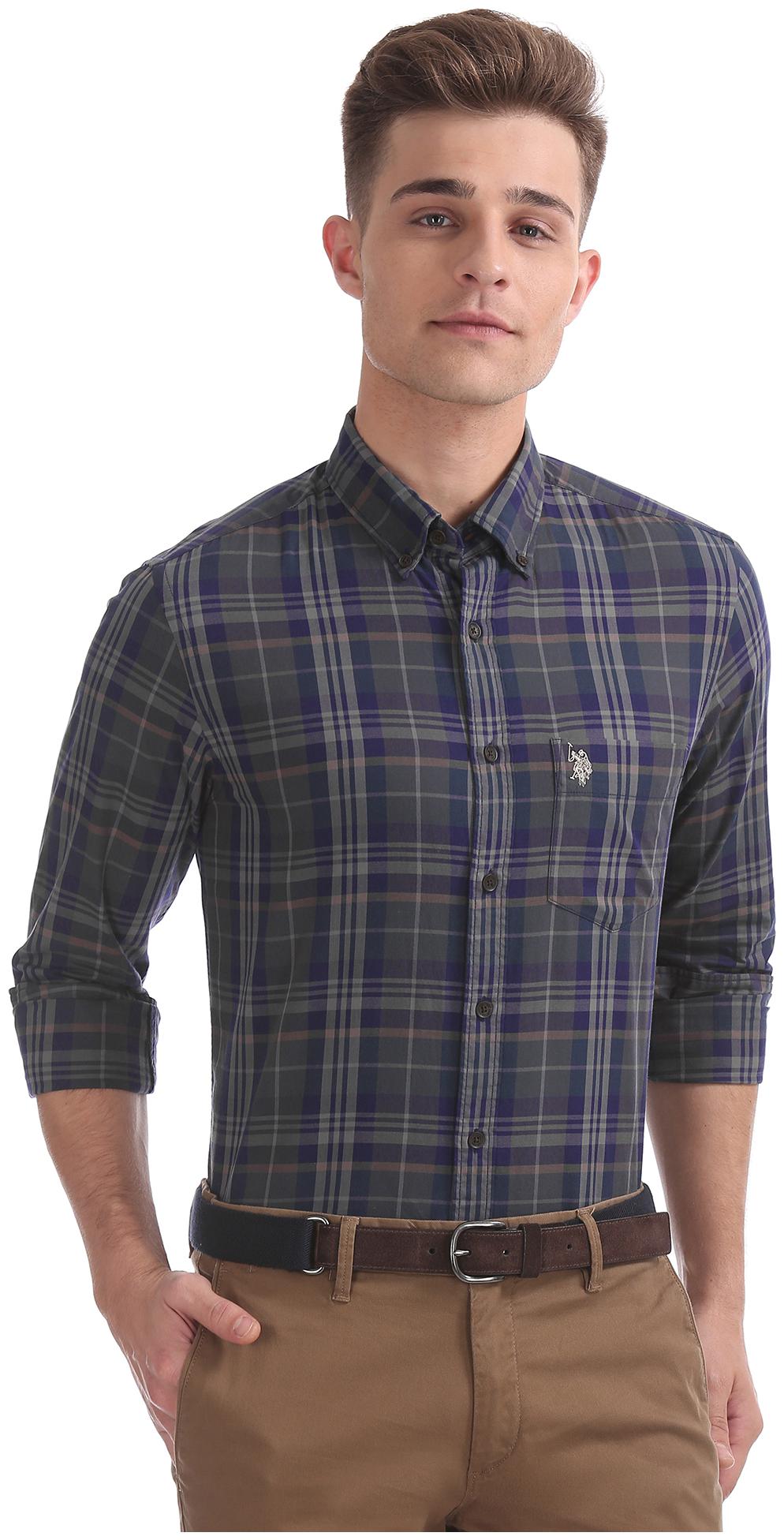 

U S Polo Assn Men Multi Checked Regular Fit Casual Shirt