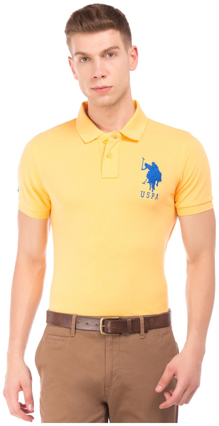 

U S Polo Assn Men Yellow Slim fit Cotton Polo collar T-Shirt - Pack Of 1