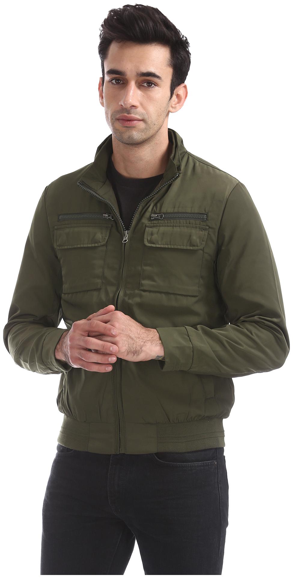 

U S Polo Assn Men Green Solid Bomber jacket