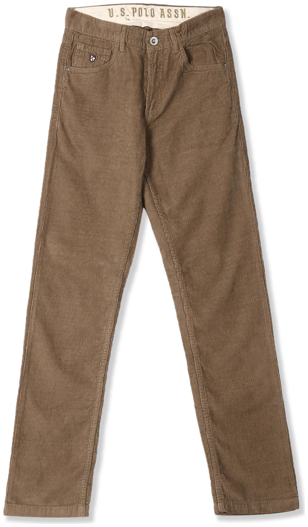

U S Polo Assn Men Brown Solid Slim fit Regular trousers