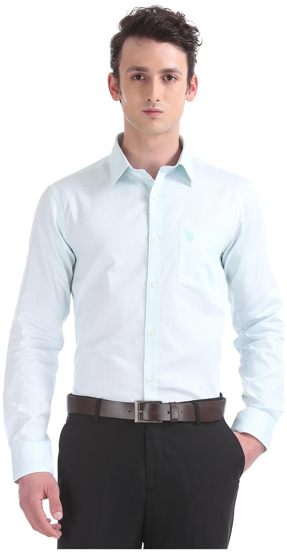 

U S Polo Assn Men Regular fit Formal Shirt - Green