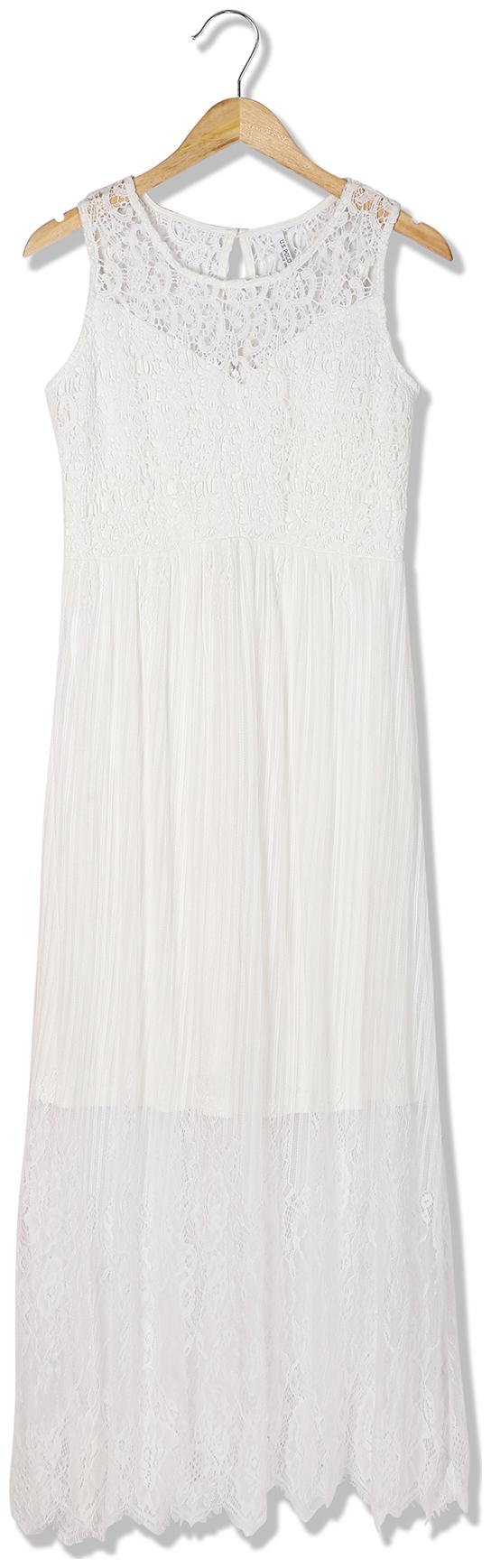 

U S Polo Assn White Solid Maxi dress