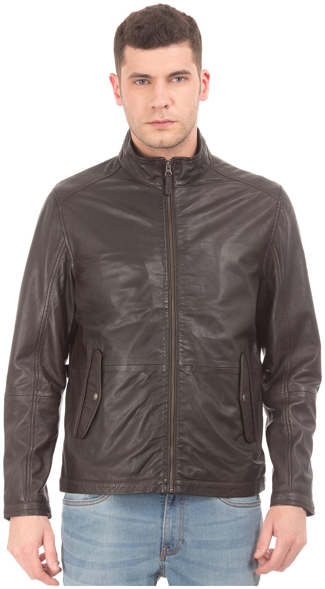 

U S Polo Assn Men Leather Leather Jacket Brown
