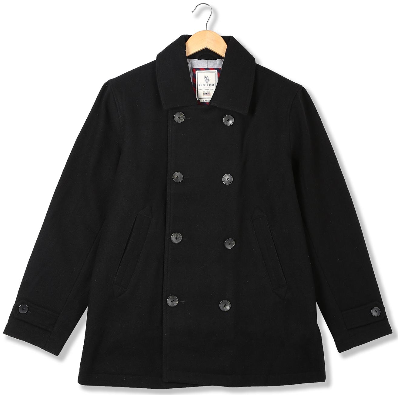 

U S Polo Assn Men Black Solid Military jacket