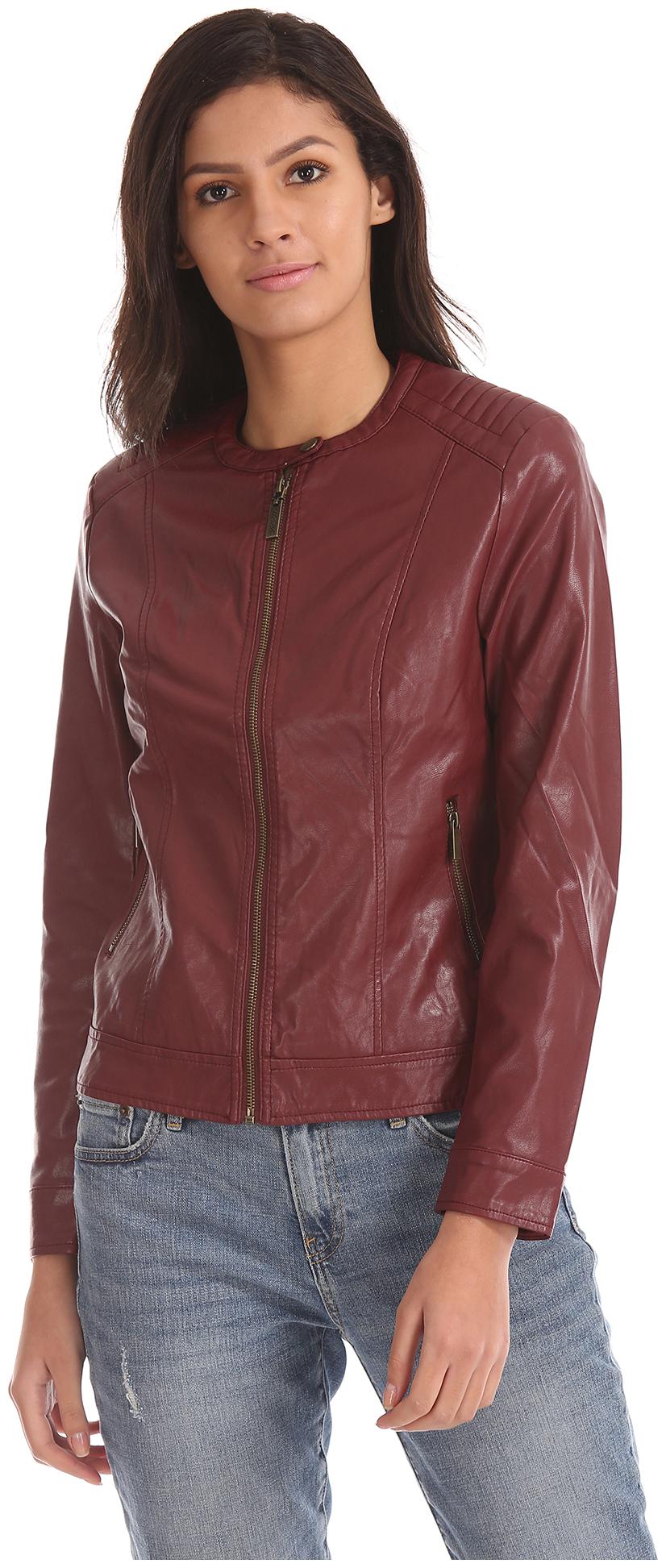 

U S Polo Assn Women Solid Biker Jacket - Red