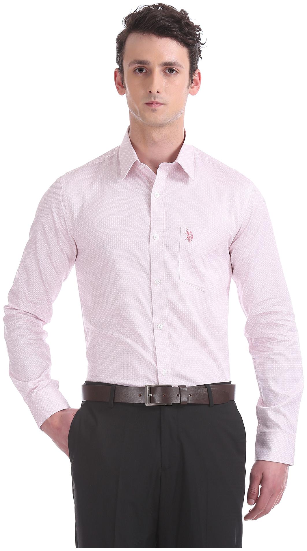 

U S Polo Assn Men Regular fit Formal Shirt - Red