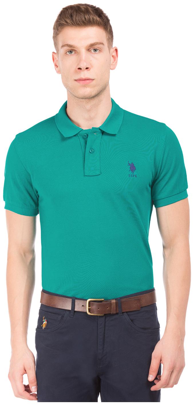 

U S Polo Assn Men Green Regular fit Cotton Polo collar T-Shirt - Pack Of 1