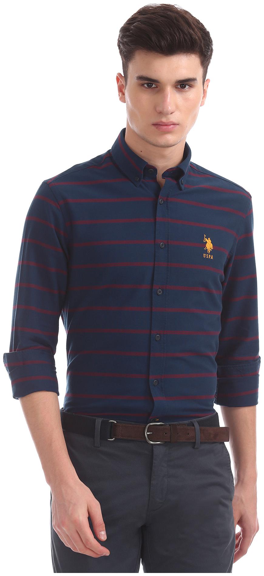 

U S Polo Assn Men Regular fit Formal Shirt - Blue