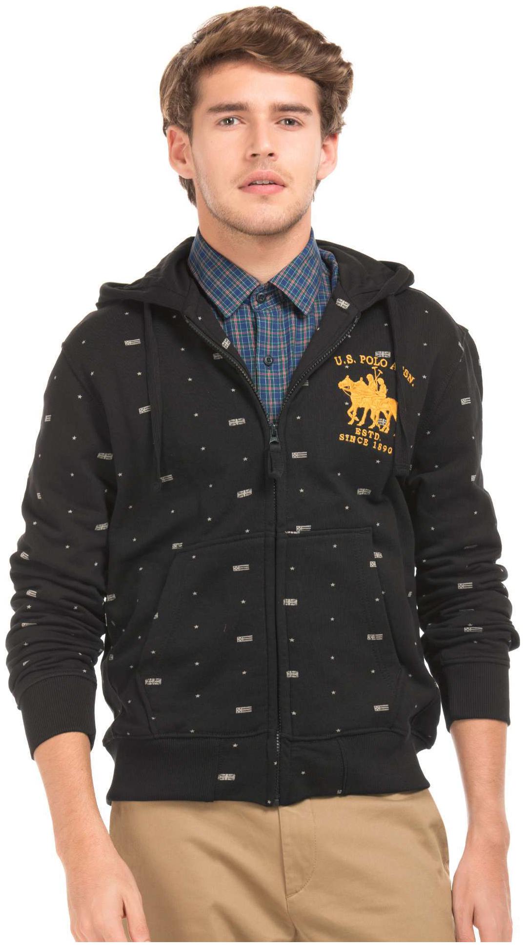 

U S Polo Assn Black Slim Fit Printed Sweatshirt