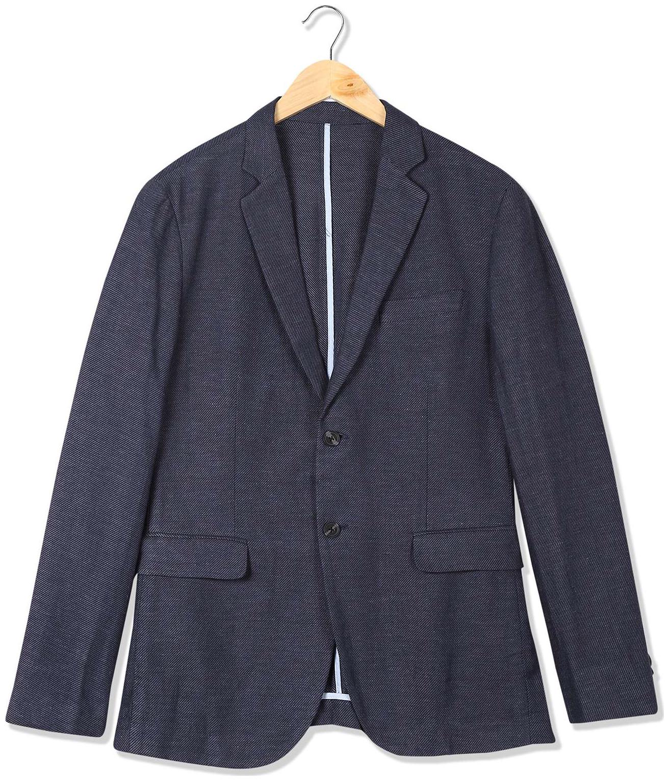 

U S Polo Assn Men Blue Solid Regular fit Single Breasted Blazer