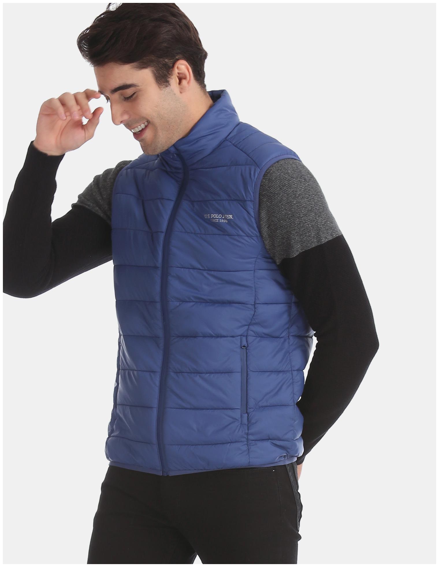 

U S Polo Assn Men Blue Solid Bomber jacket