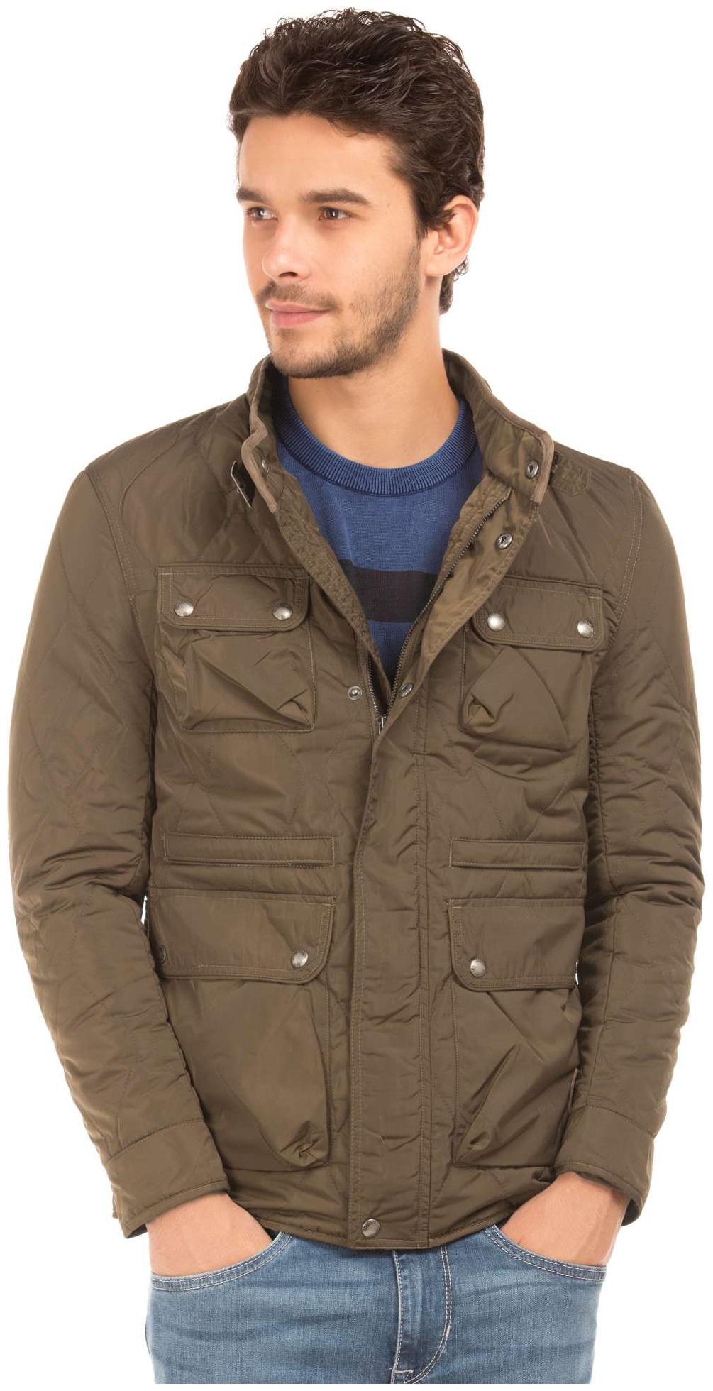 

U S Polo Assn Men Brown Solid Quilted jacket