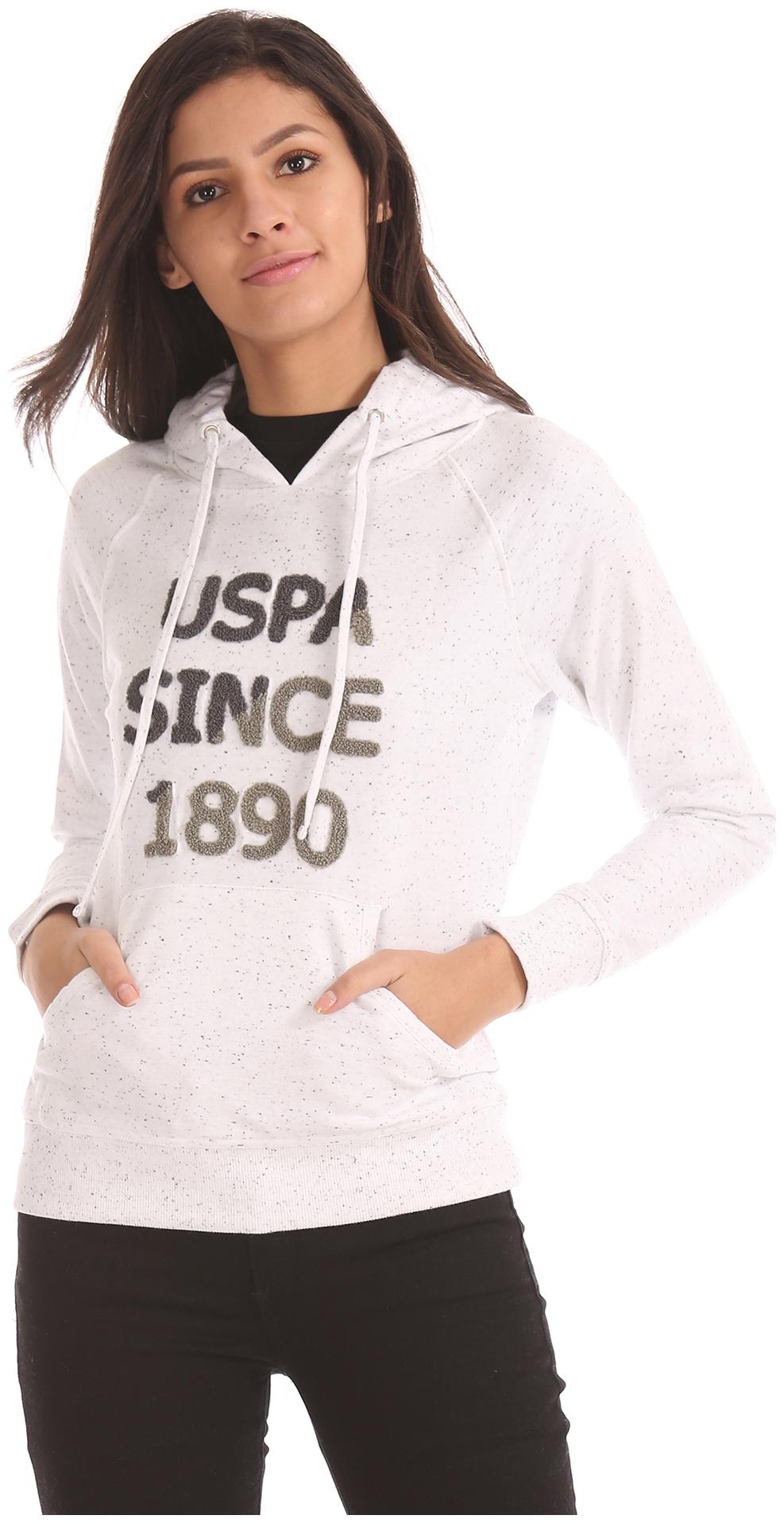 

U S Polo Assn Women Self Design Hoodie - White